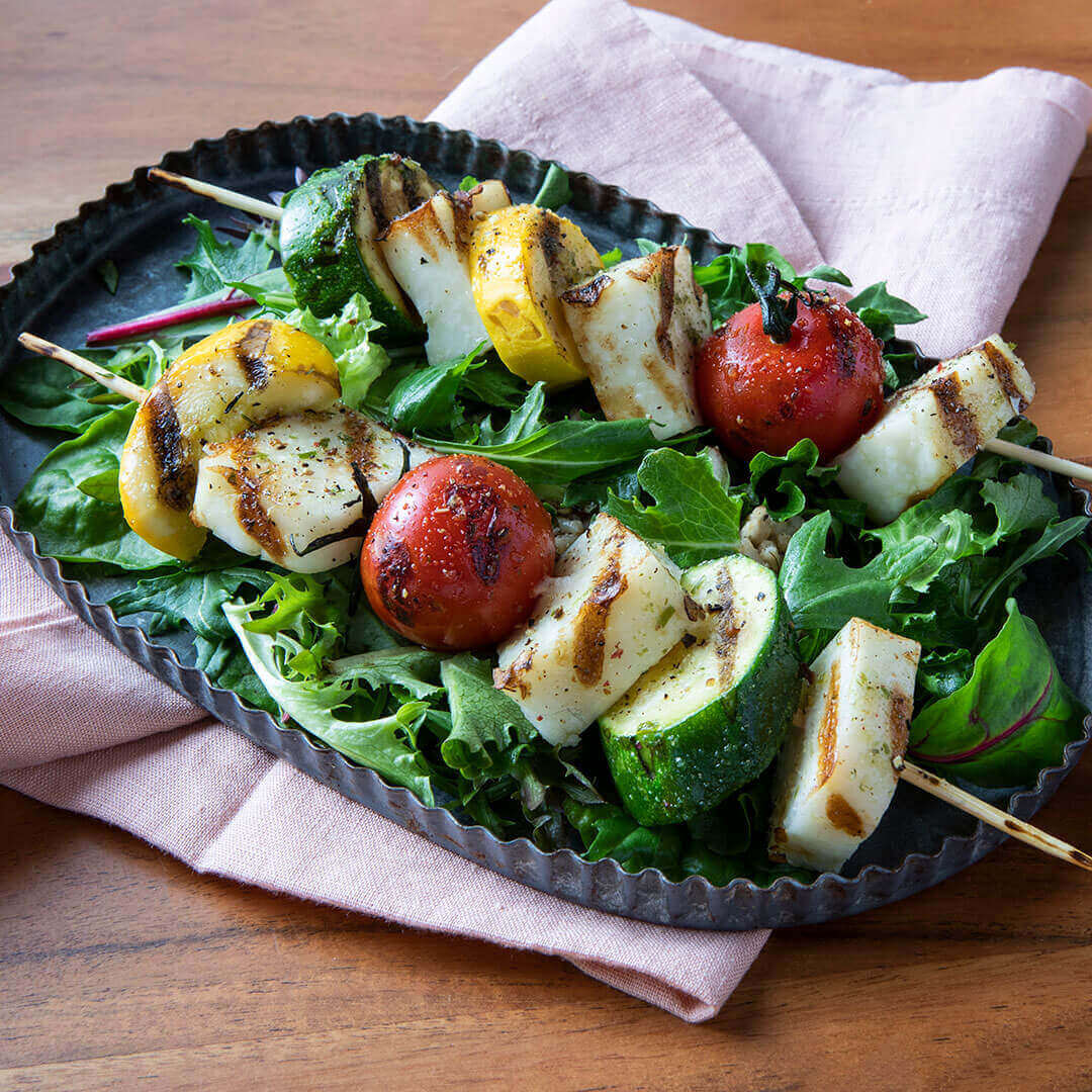Grilled Halloumi Cheese And Veggie Skewers U.S. Dairy