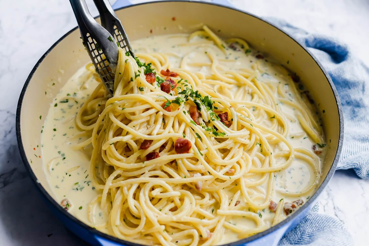 Spaghetti Creamy Carbonara Recipe U S Dairy Spaghetti Creamy Carbonara Recipe U S Dairy