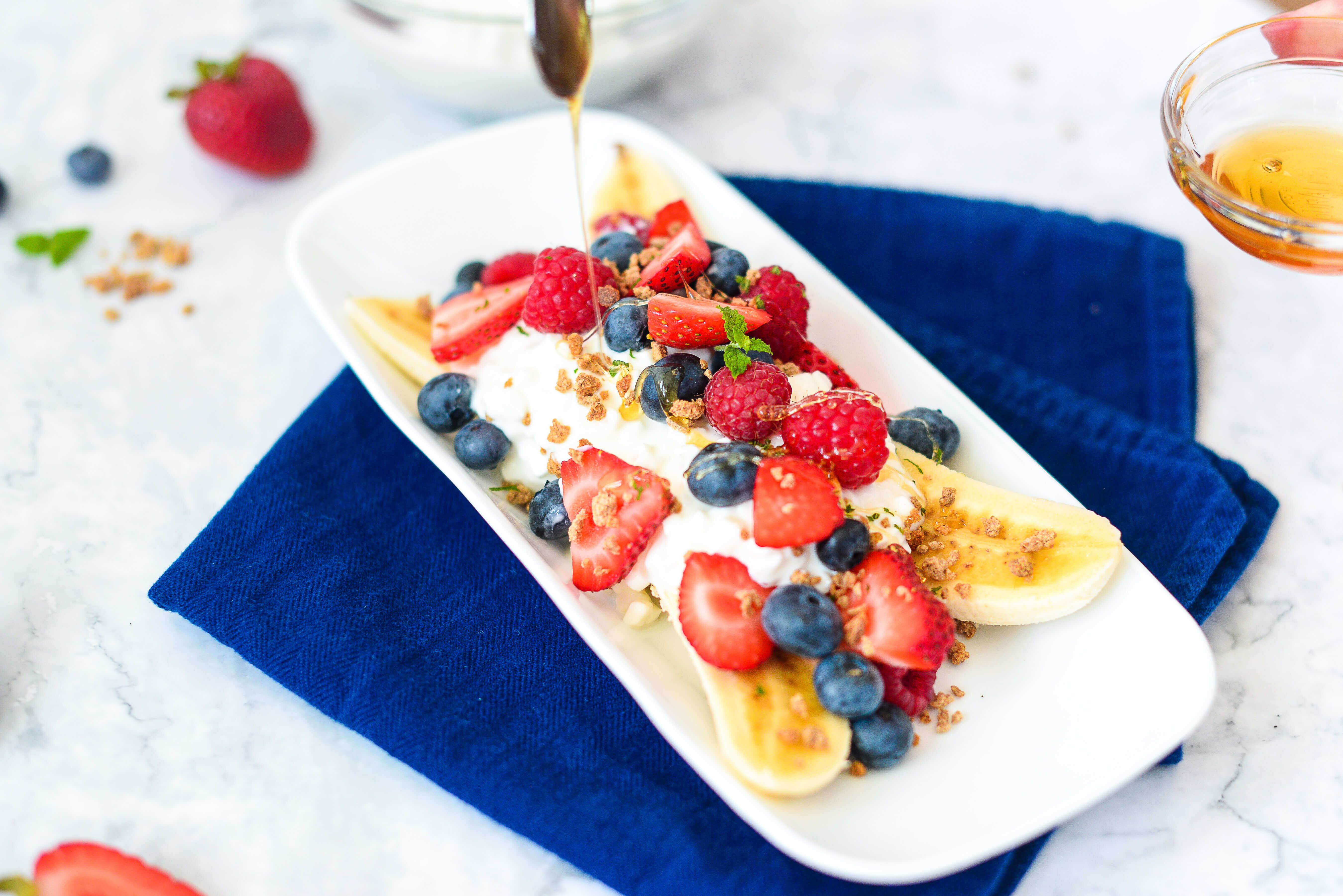 Breakfast Banana Split with Cottage Cheese | U.S. Dairy