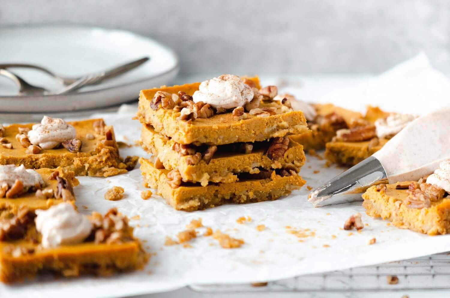Pumpkin Pie Squares with Cinnamon-Yogurt Topping | U.S. Dairy
