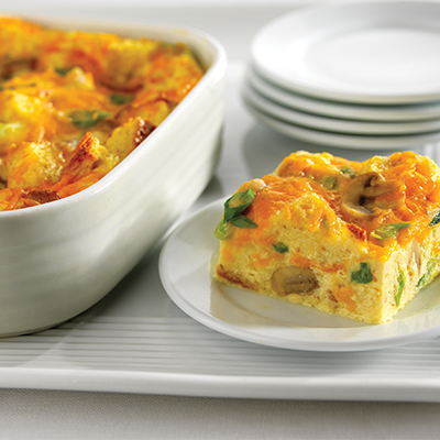 Cheddar and Mushroom Breakfast Squares | U.S. Dairy