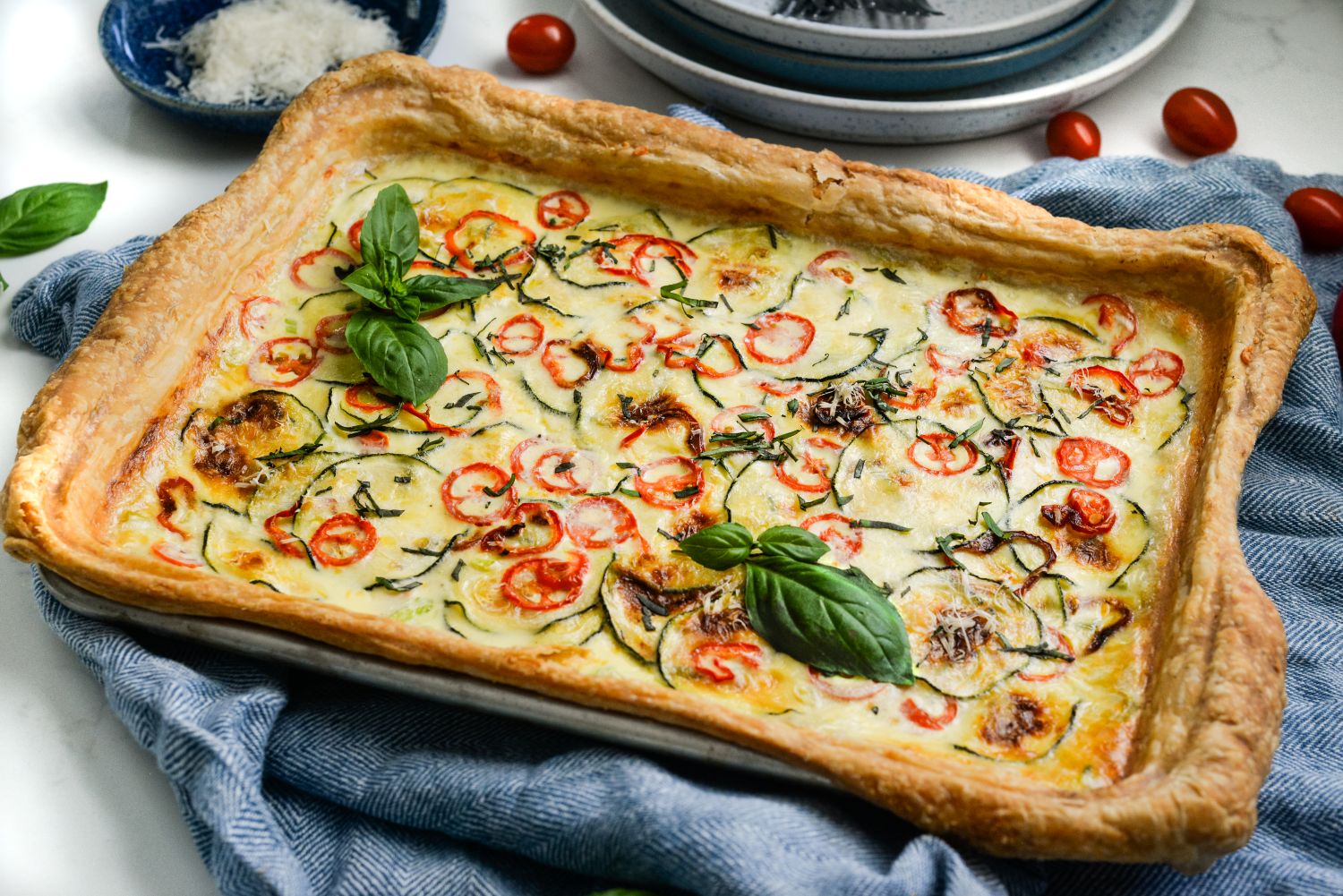 Cottage Cheese Quiche with Summer Vegetables