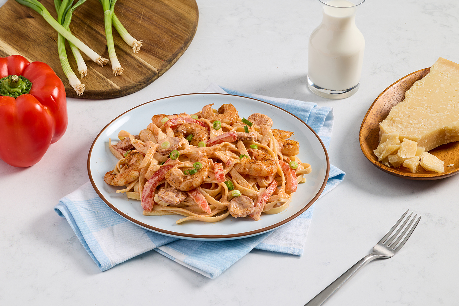 Creamy Cajun Shrimp Pasta Recipe (w/ Andouille Sausage) | U.S. Dairy
