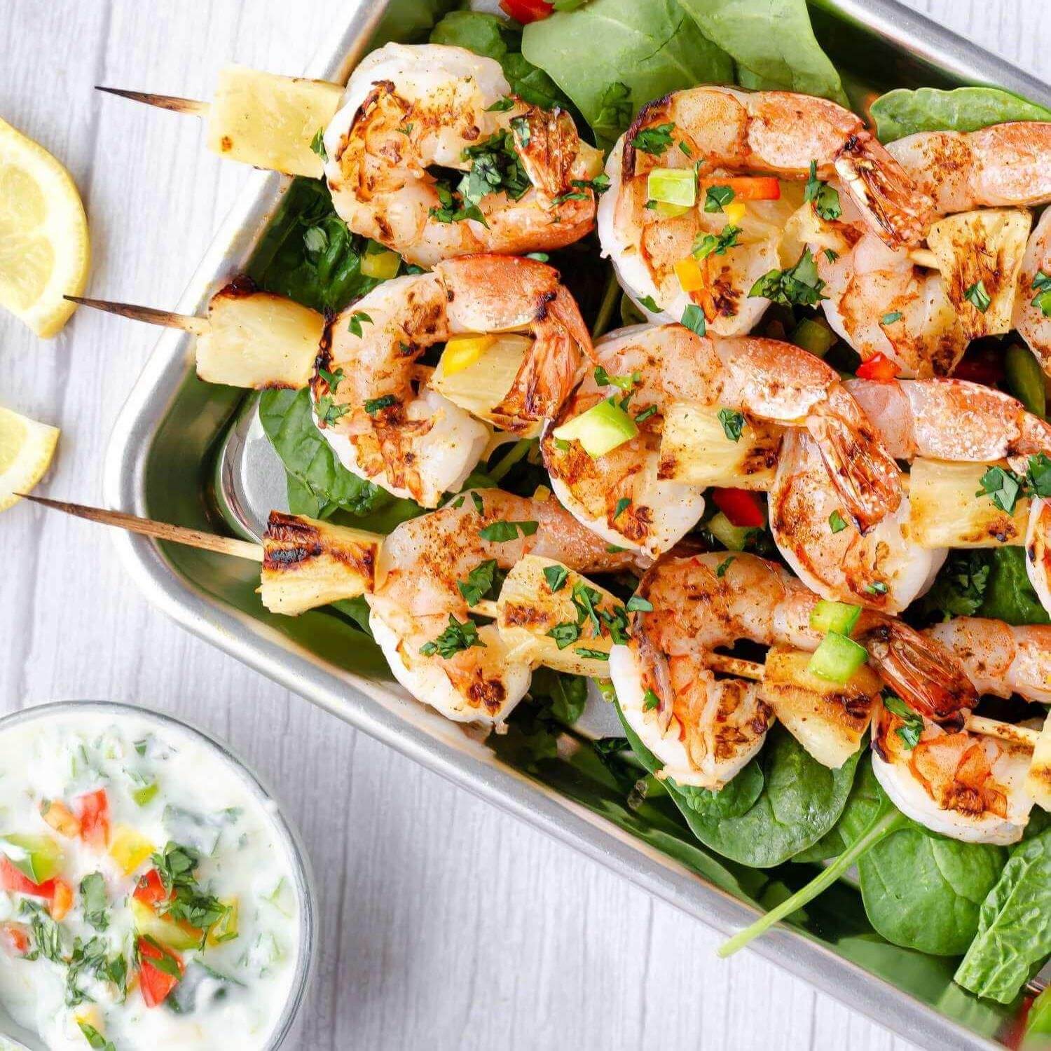 Grilled Shrimp with Yogurt Cilantro Salsa | U.S. Dairy