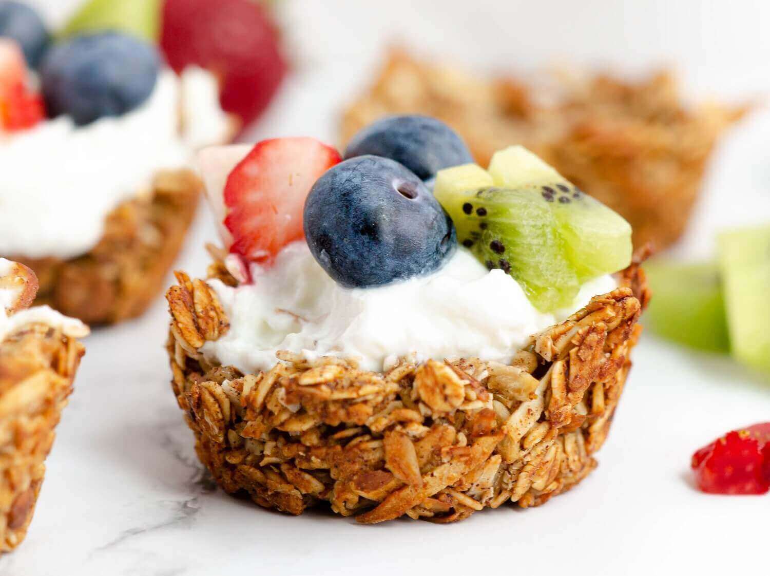 Toasted Granola Cups with Yogurt and Fruit U.S. Dairy